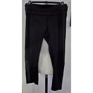 Lululemon black leggings size 6 checker pattern preowned women's